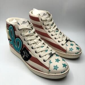 NEW Coach Star Print Hi Top Sneakers  Size US 9.5